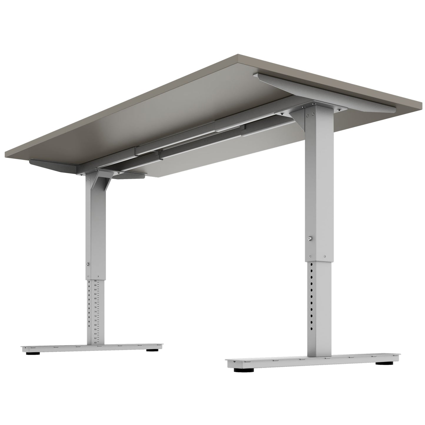 SCALE Schreibtisch | 1600 - 1800 mm, manuell höhenverstellbar, Cubanitgrau