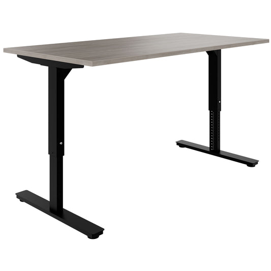 SCALE desk | 1600 - 1800 mm, manually height adjustable, gray northern oak