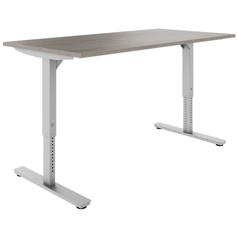 Scale Desk | 1600 - 1800 mm, réglable manuellement à hauteur, gris de chêne nord