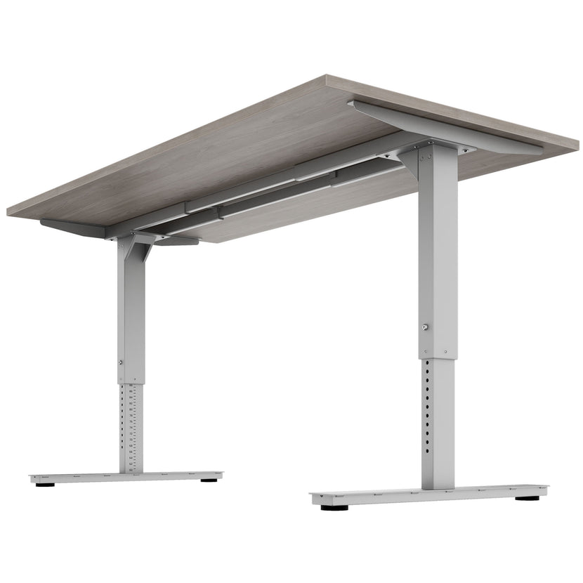 Scale Desk | 1600 - 1800 mm, réglable manuellement à hauteur, gris de chêne nord