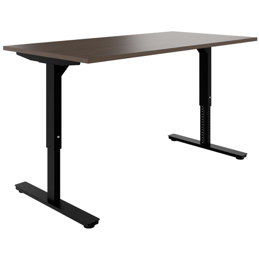 SCALE desk | 1600 - 1800 mm, manually height adjustable, walnut