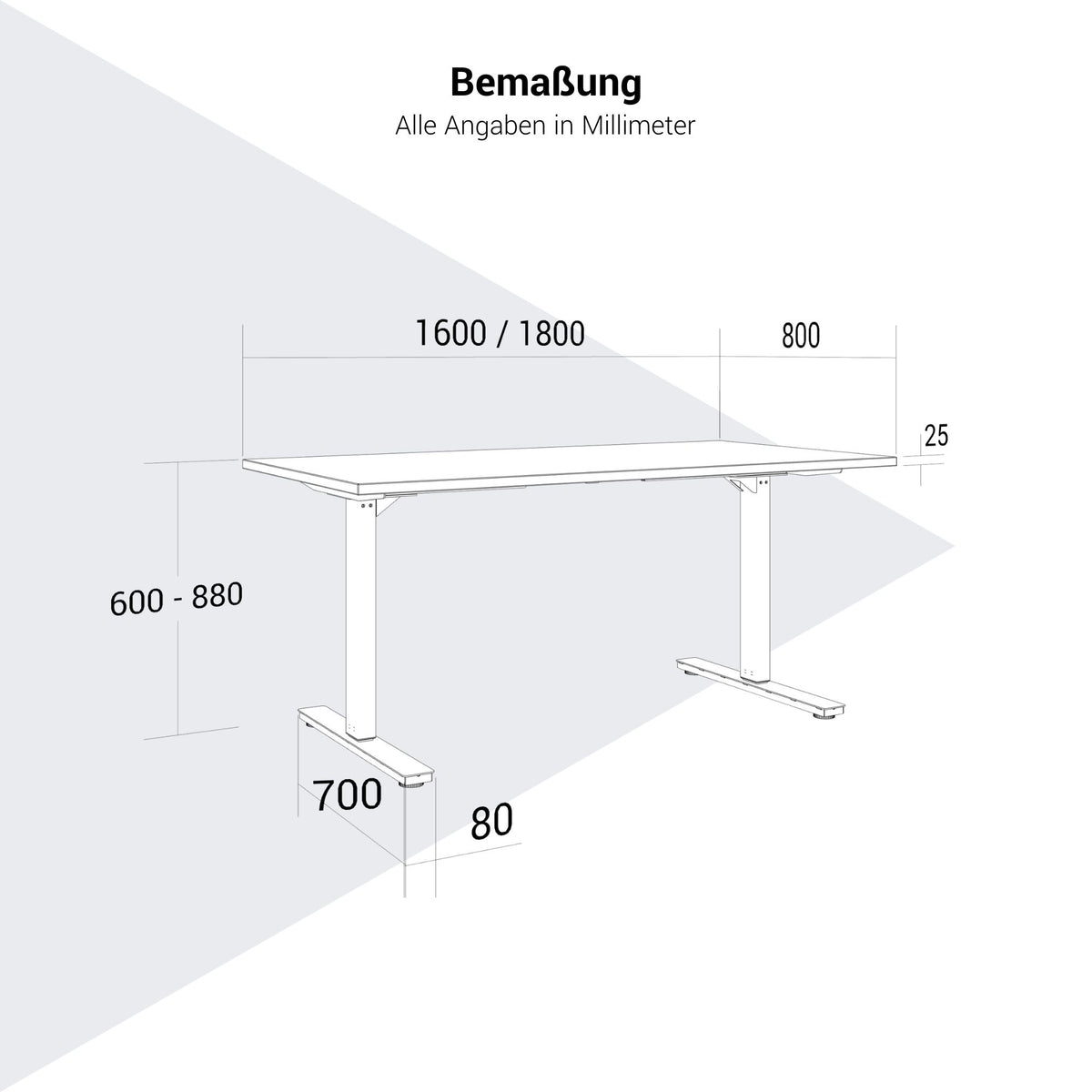 Scale Desk | 1600 - 1800 mm, réglable manuellement à hauteur, noix - 9 Lightbox Main Image