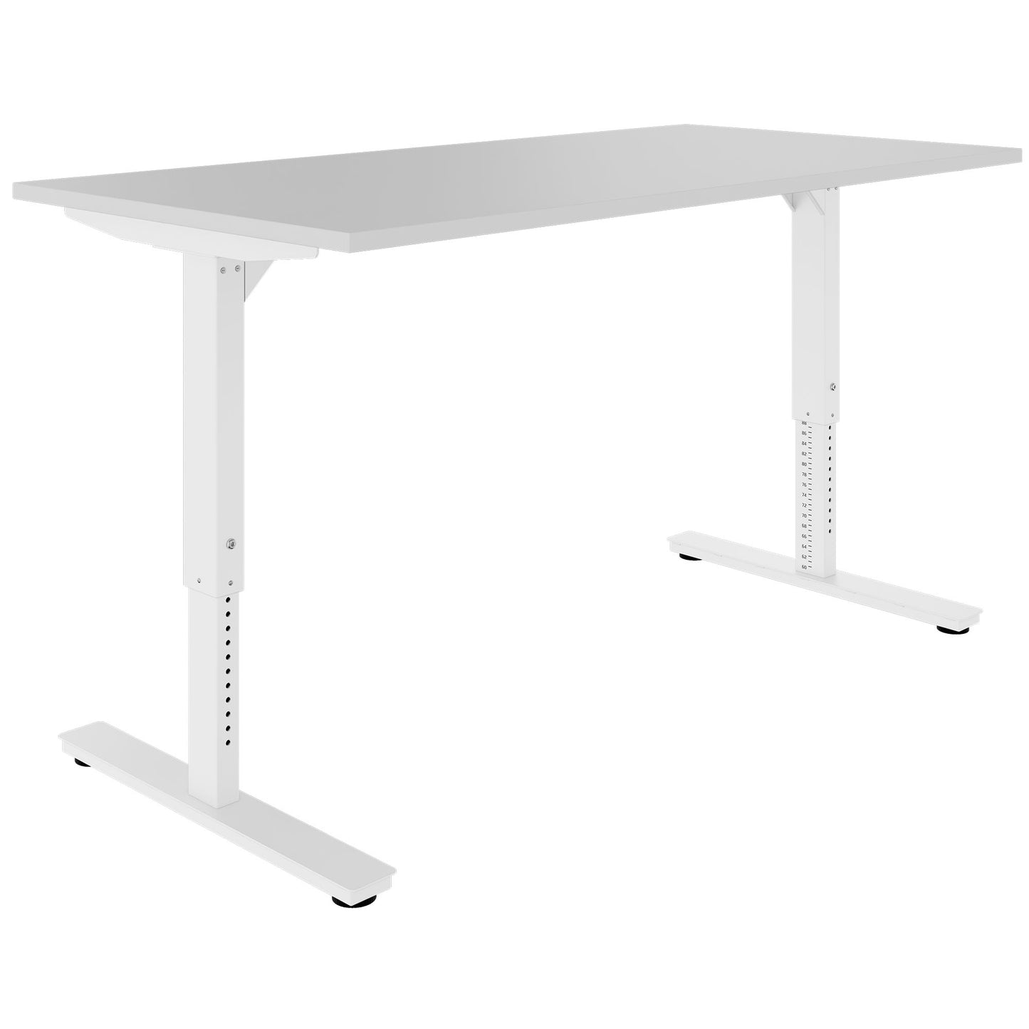 SCALE desk | 1600 - 1800 mm, manually height adjustable, pearl gray