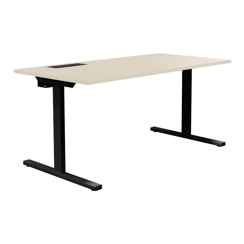 T-EASY Scrivania | 1200 - 1800 mm, elettrificato, acero