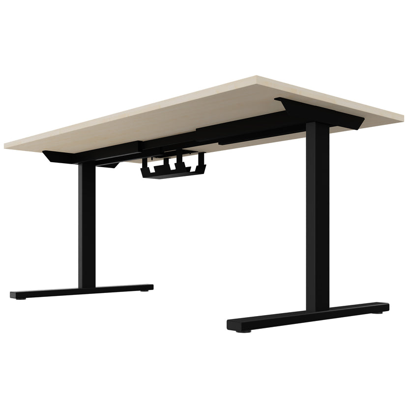 T-EASY Scrivania | 1200 - 1800 mm, elettrificato, acero