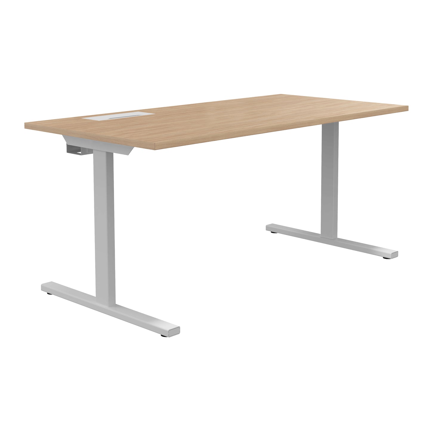 Bureau T-EASY | 1200 - 1800 mm, électrifié, chêne ambré