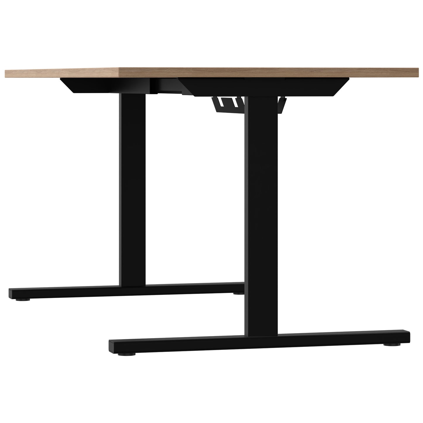 Bureau T-EASY | 1200 - 1800 mm, électrifié, chêne ambré