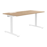 Bureau T-EASY | 1200 - 1800 mm, électrifié, chêne ambré