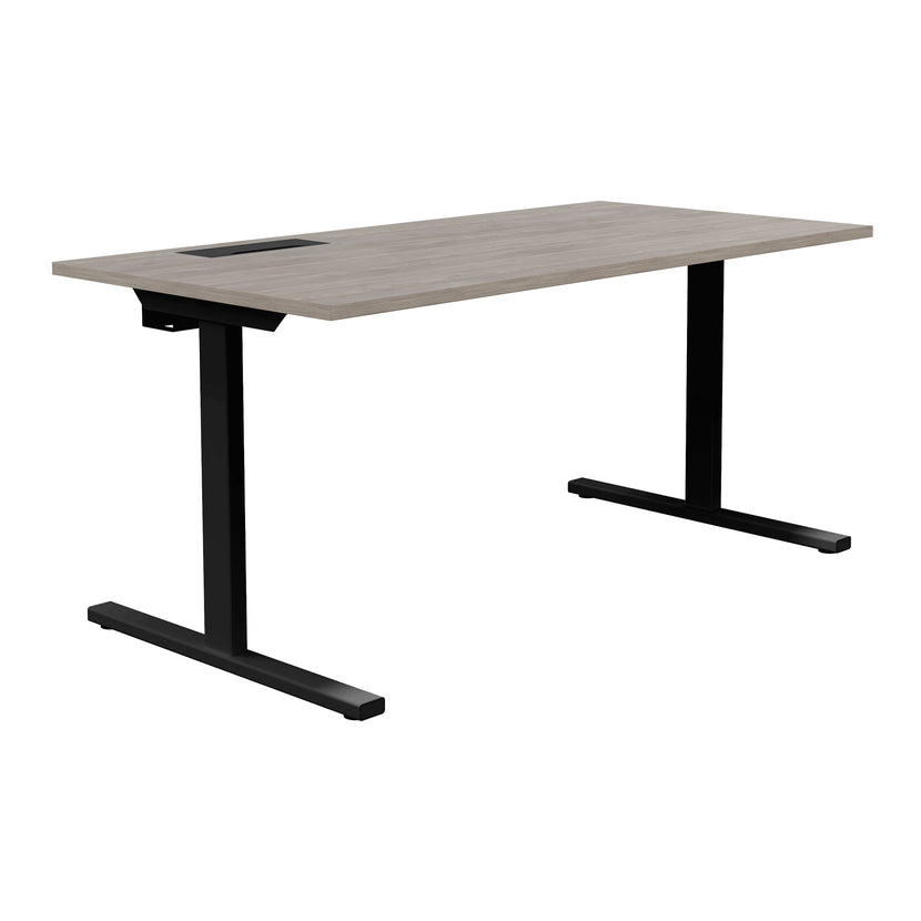 T-EASY Scrivania | 1200 - 1800 mm, elettrificato, grigio di quercia nord