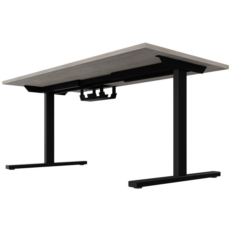 T-EASY Schreibtisch | 1200 - 1800 mm, elektrifiziert, Nordeiche grau - 4 Main Image