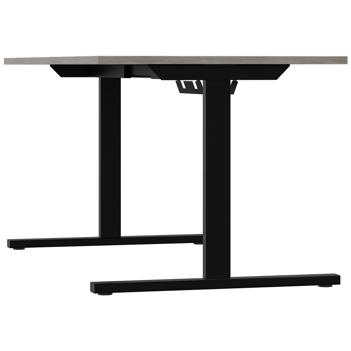 T-EASY Schreibtisch | 1200 - 1800 mm, elektrifiziert, Nordeiche grau - 5 Lightbox Main Image