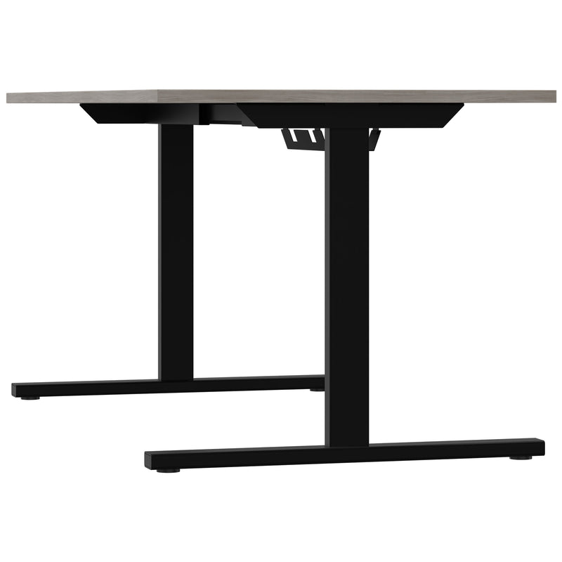 T-EASY Schreibtisch | 1200 - 1800 mm, elektrifiziert, Nordeiche grau - 5 Main Image
