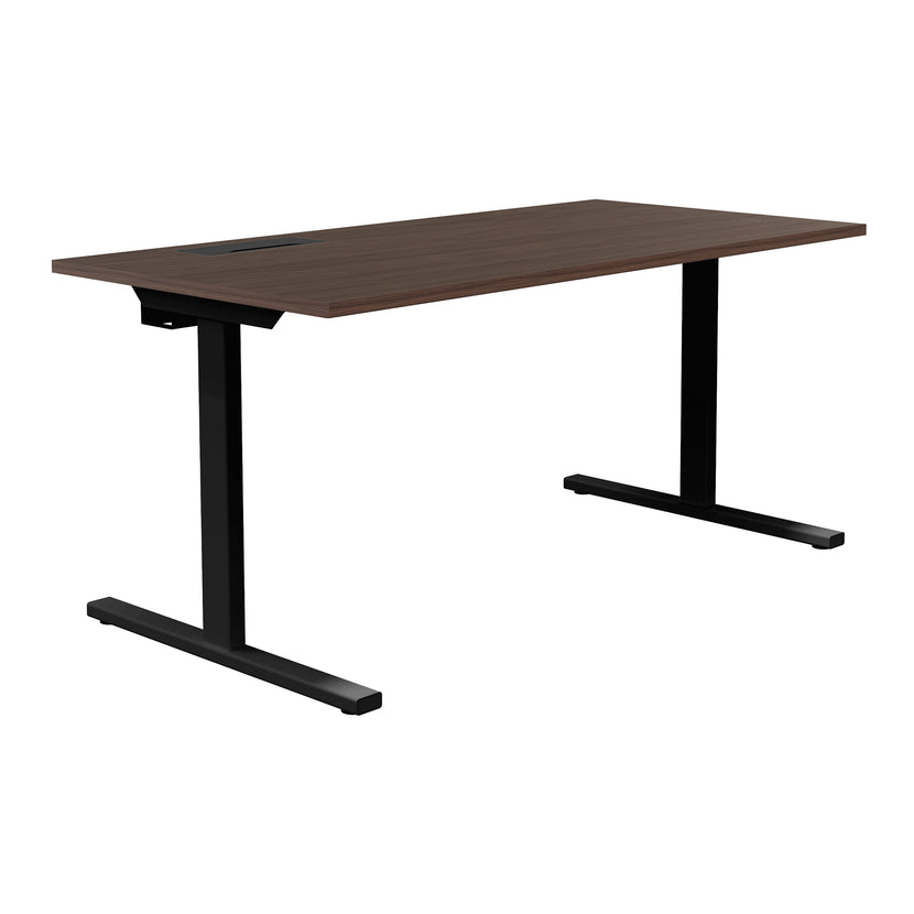 T-EASY Scrivania | 1200 - 1800 mm, elettrificato, noce