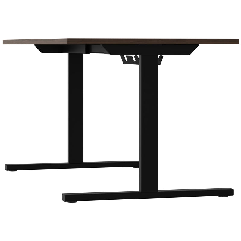 T-EASY Schreibtisch | 1200 - 1800 mm, elektrifiziert, Nussbaum - 5 Main Image