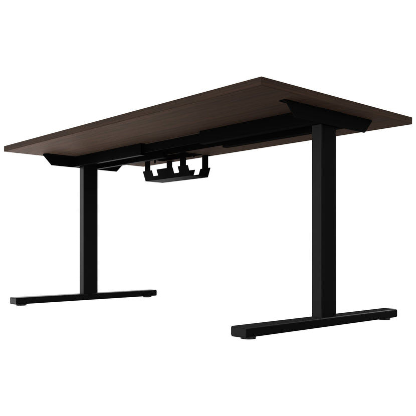 T-EASY Scrivania | 1200 - 1800 mm, elettrificato, noce