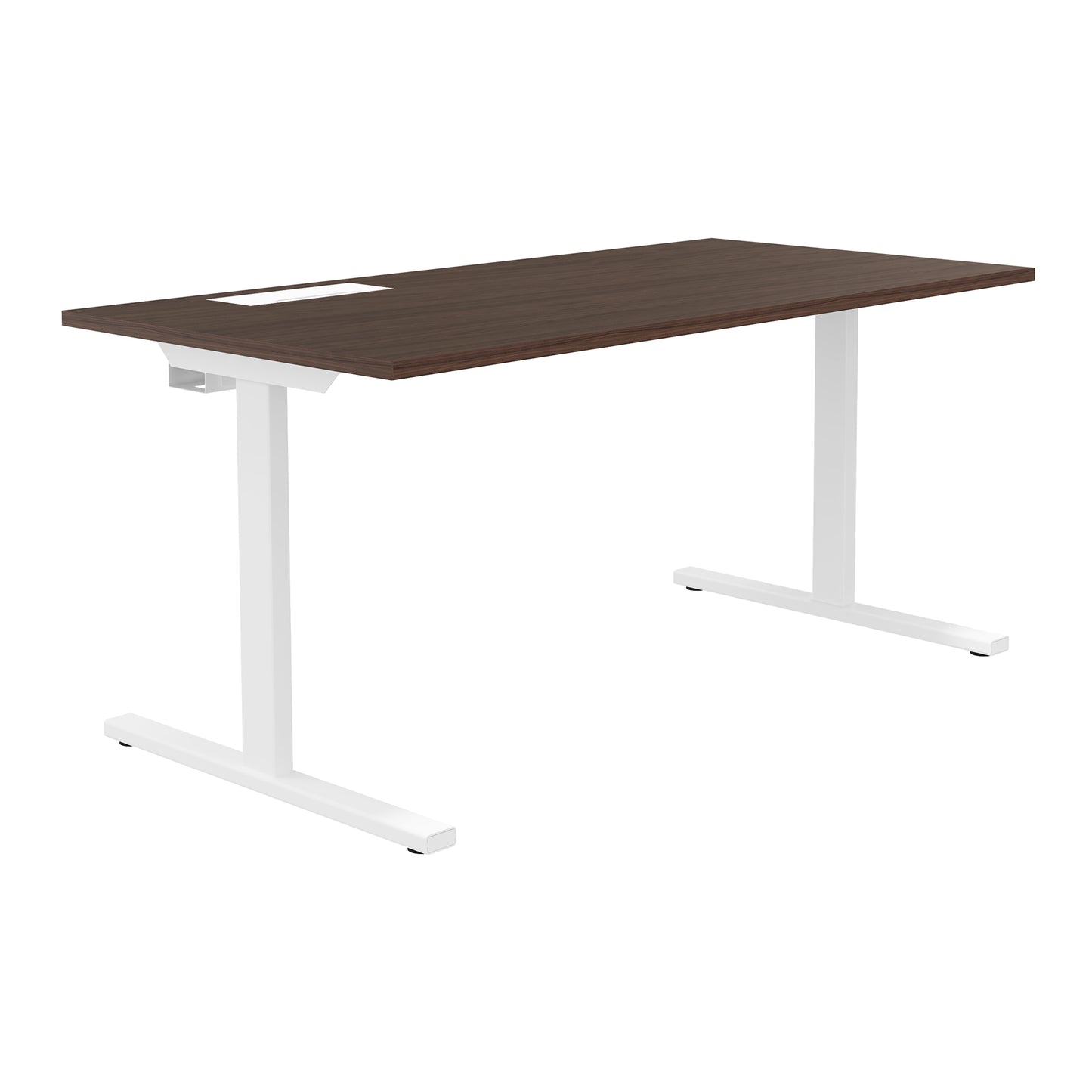 T-EASY desk | 1200 - 1800 mm, electrified, walnut