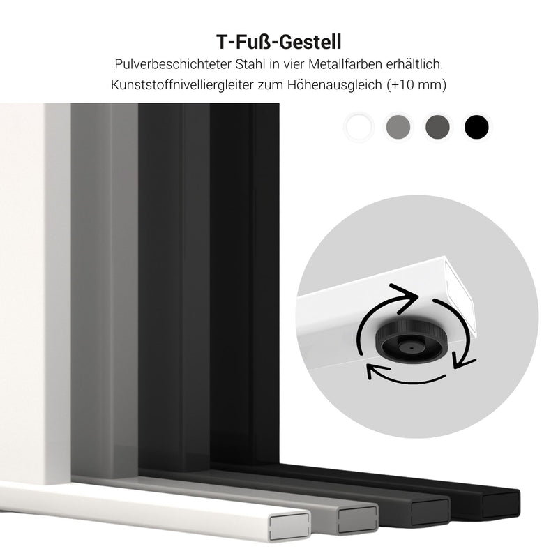 T-EASY Schreibtisch | 1200 - 1800 mm, elektrifiziert, Perlgrau - 8 Main Image