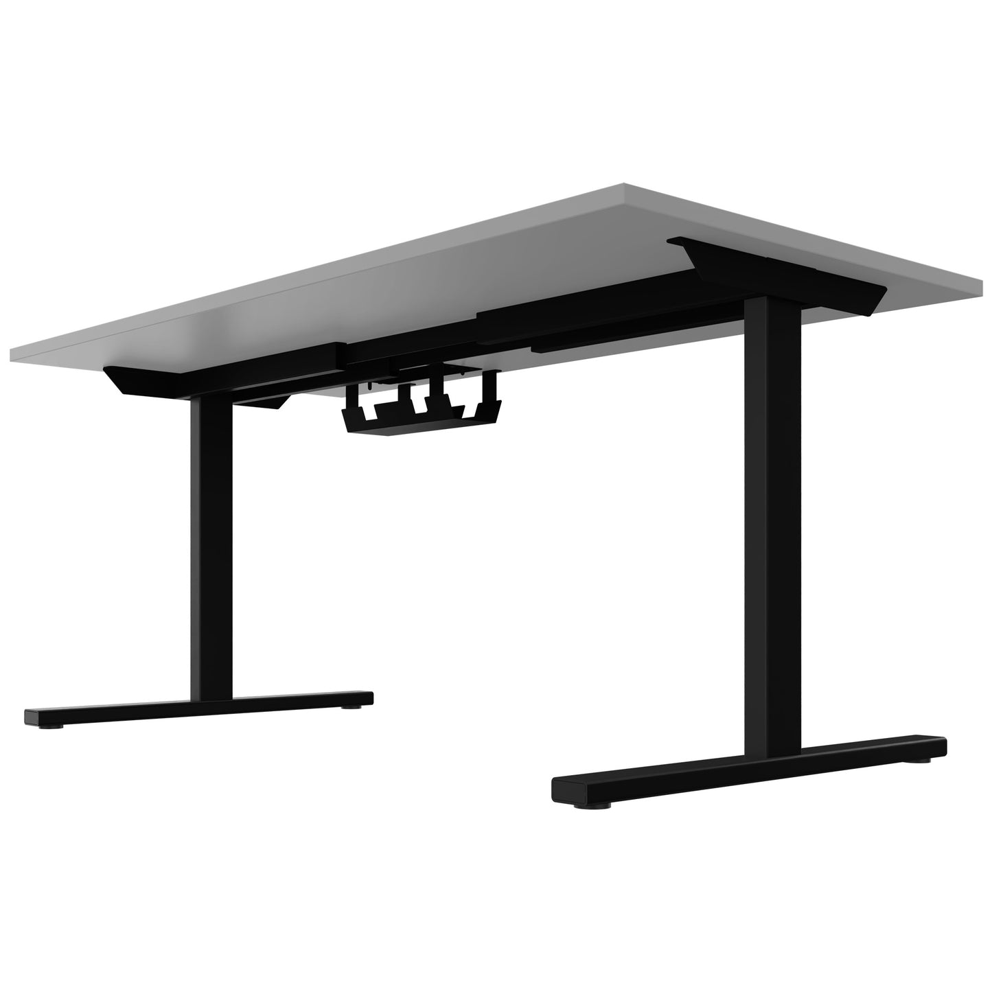 T-EASY desk | 1200 - 1800 mm, electrified, pearl grey