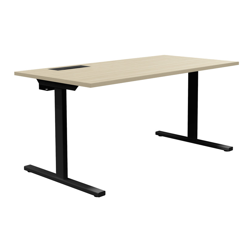 T-EASY Scrivania | 1200-1800 mm, elettrificato, cenere di sabbia