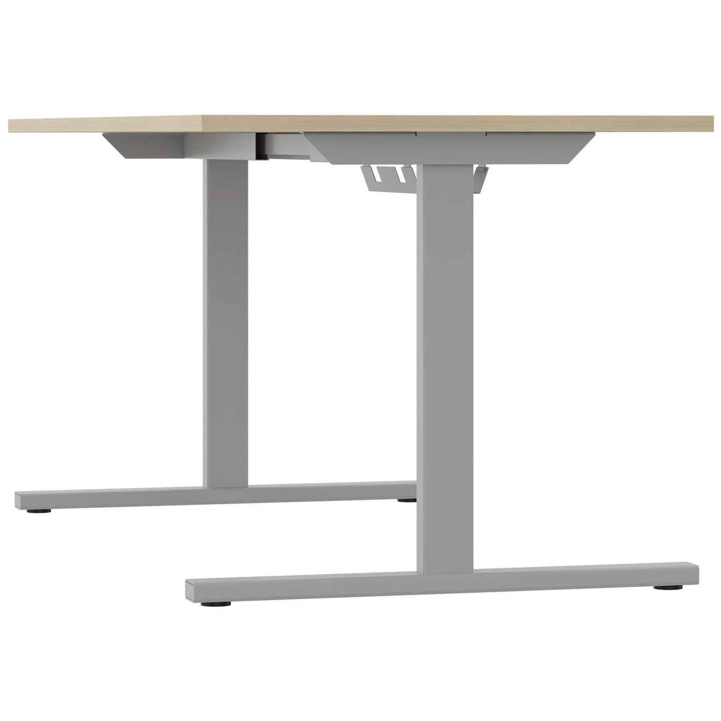 Bureau T-EASY | 1200 - 1800 mm, électrifié, cendre de sable