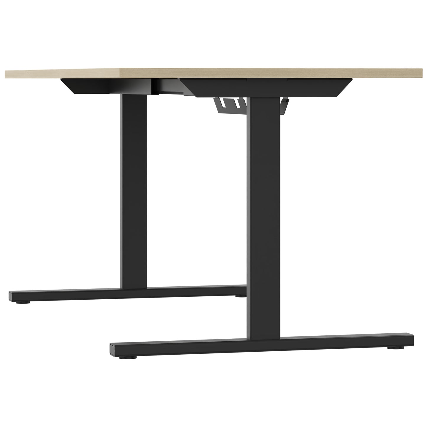 Bureau T-EASY | 1200 - 1800 mm, électrifié, cendre de sable