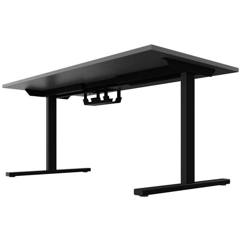 T-EASY Schreibtisch | 1200 - 1800 mm, elektrifiziert, Schwarz