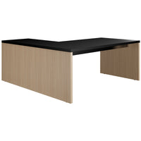 BRALCO SILE desk with extension table | 1800 - 2000 mm, angle desk, cable duct, side frame, black