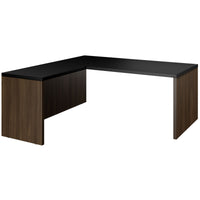 BRALCO SILE desk with extension table | 1800 - 2000 mm, angle desk, cable duct, side frame, black