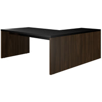 BRALCO SILE desk with extension table | 1800 - 2000 mm, angle desk, cable duct, side frame, black