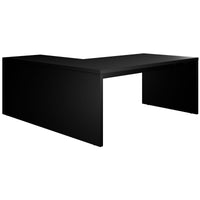 BRALCO SILE desk with extension table | 1800 - 2000 mm, angle desk, cable duct, side frame, black