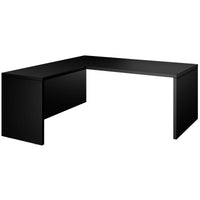 BRALCO SILE desk with extension table | 1800 - 2000 mm, angle desk, cable duct, side frame, black