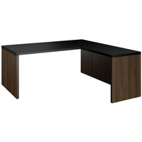 BRALCO SILE desk with extension table | 1800 - 2000 mm, angle desk, cable duct, side frame, black