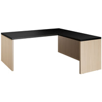 BRALCO SILE desk with extension table | 1800 - 2000 mm, angle desk, cable duct, side frame, black