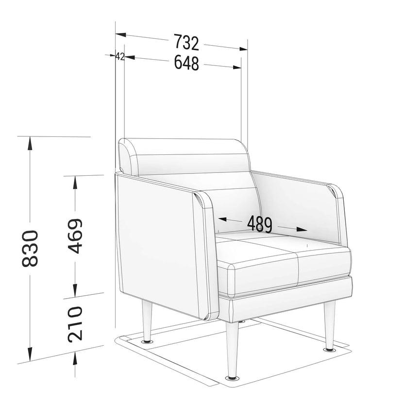 ARCIPELAGO Sofa | 1-Sitzer, Bezugsstoffe BERTA / SYNERGY