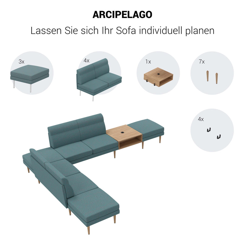 ARCIPELAGO Sofa | 1-Sitzer, Bezugsstoffe BERTA / SYNERGY