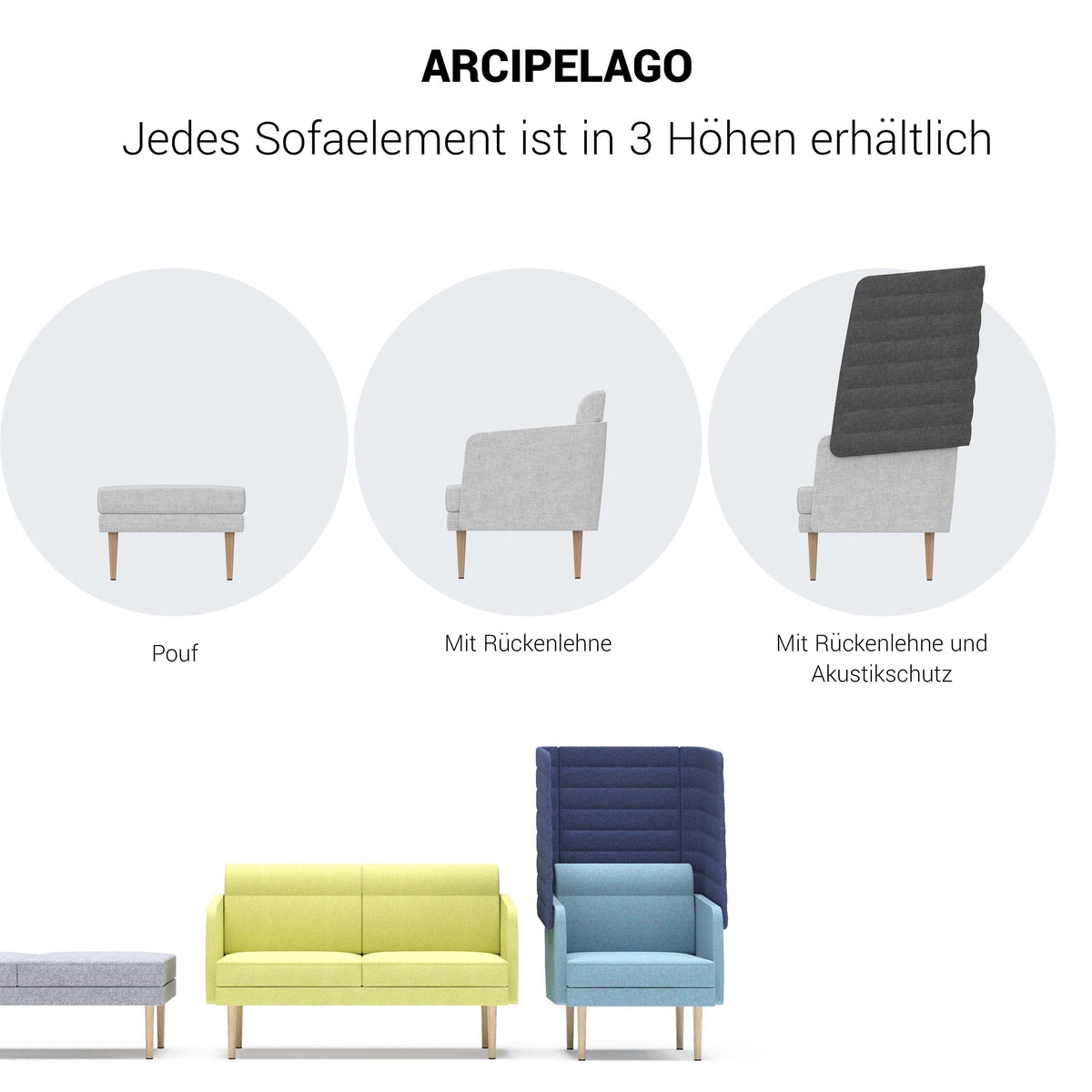 ARCIPELAGO Sofa | 1-Sitzer, Bezugsstoffe BERTA / SYNERGY - 8 Lightbox Main Image