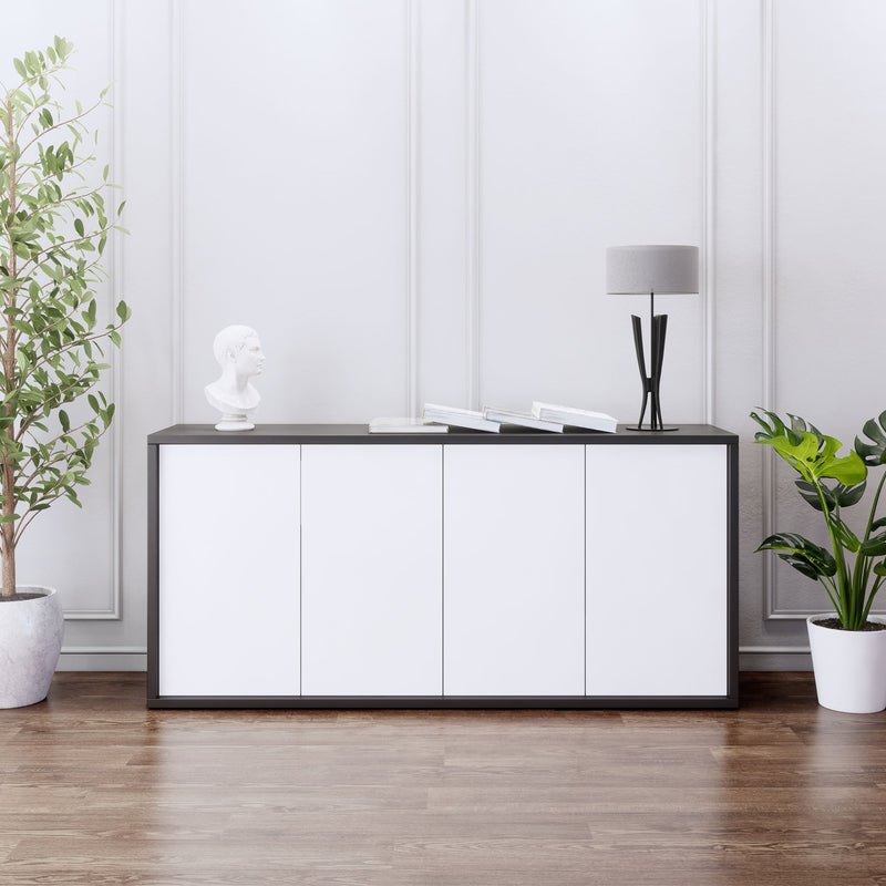 NOVA Sideboard | 2 OH, 1615 x 750 mm, Anthrazit / Weiß - 2 Main Image