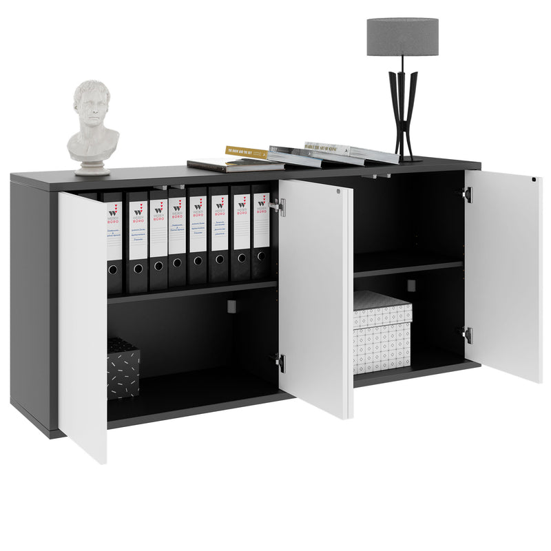 NOVA Sideboard | 2 OH, 1615 x 750 mm, Anthrazit / Weiß - 9 Main Image