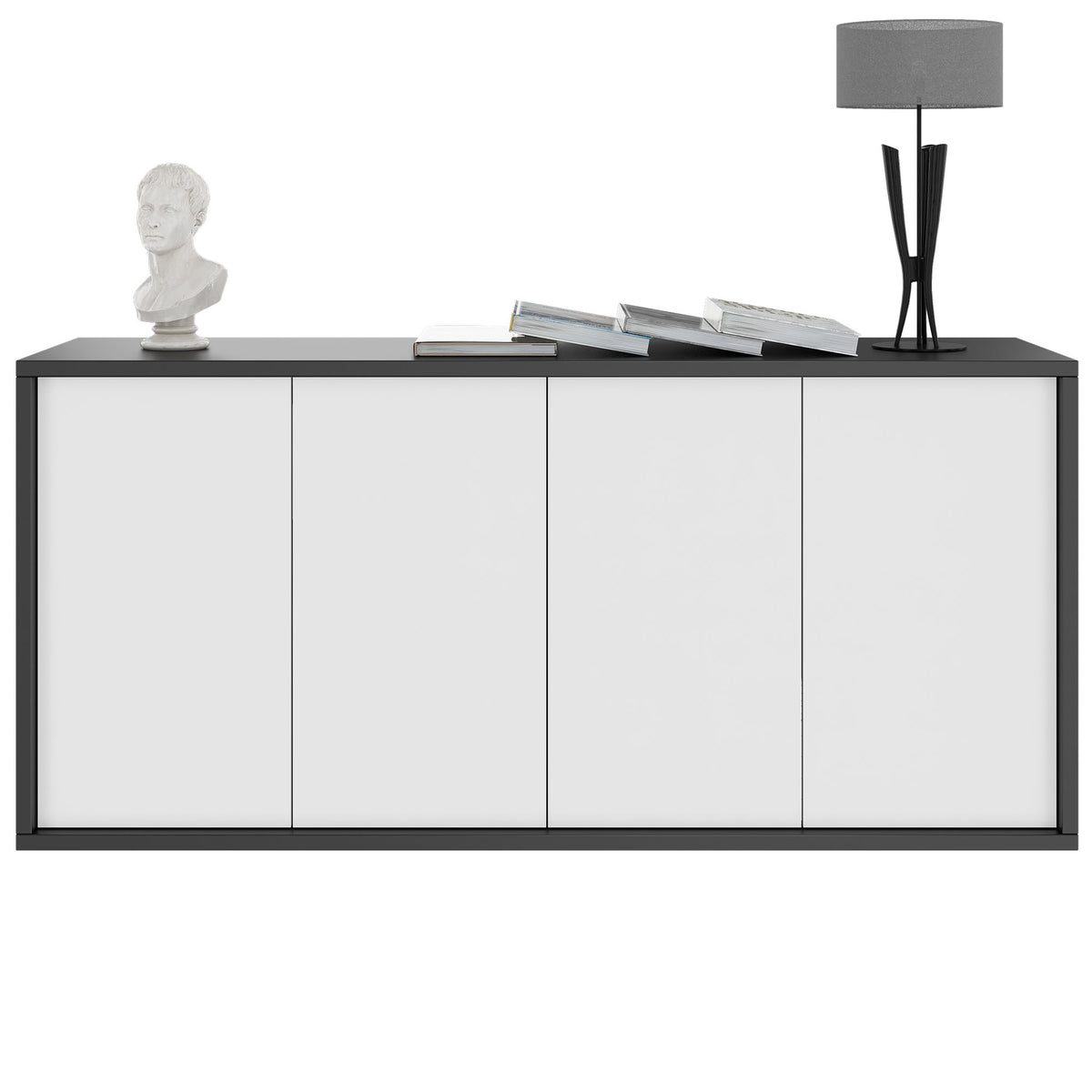 NOVA Sideboard | 2 OH, 1615 x 750 mm, Anthrazit / Weiß - 8 Lightbox Main Image