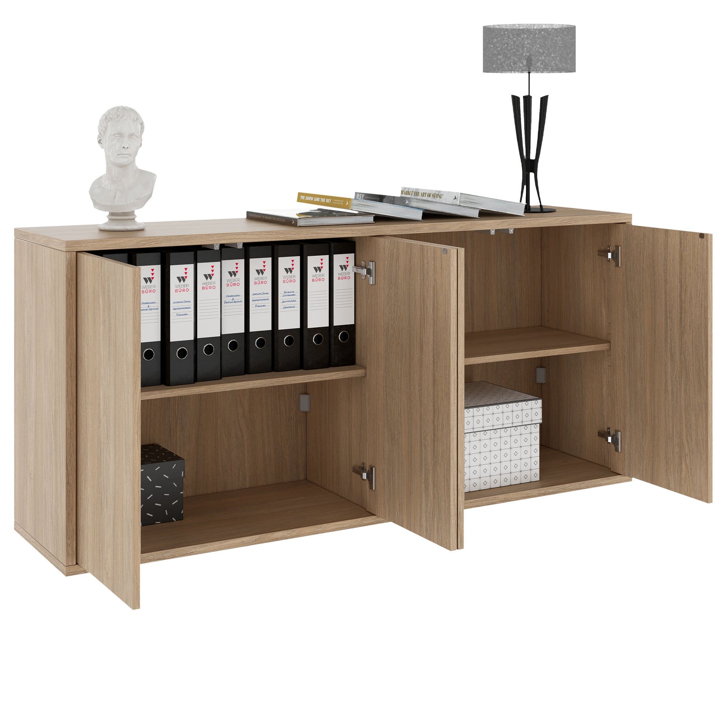 NOVA sideboard | 2 OH, 1615 x 750 mm, amber oak