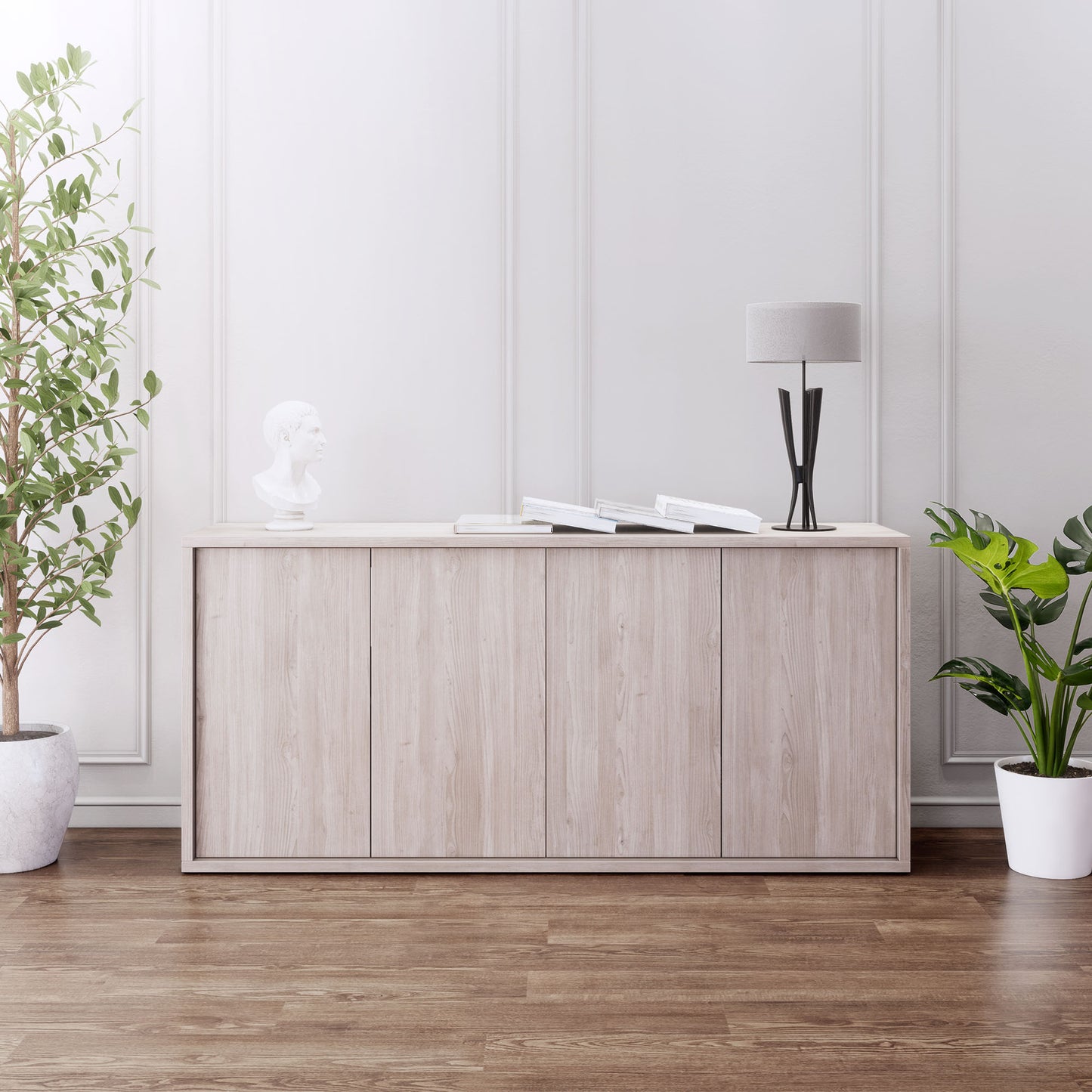 NOVA sideboard | 2 OH, 1615 x 750 mm, gray northern oak