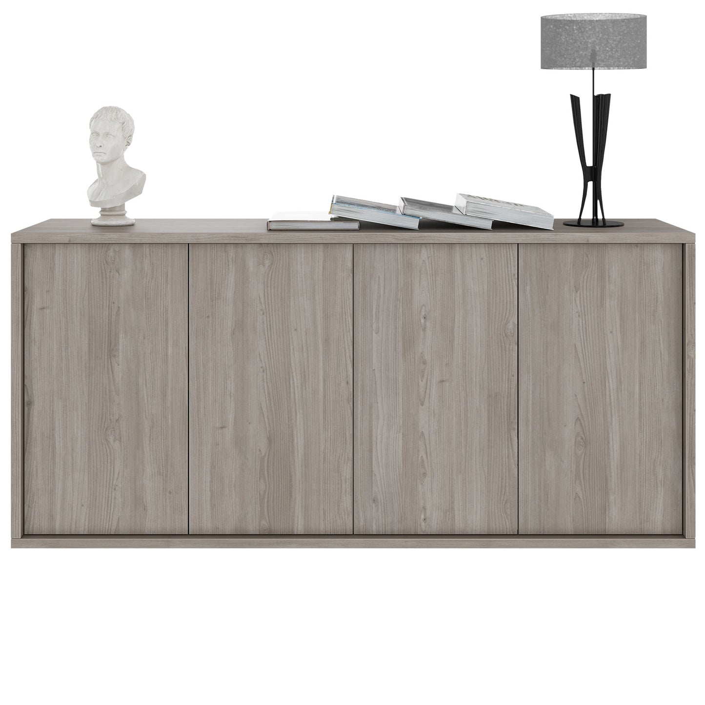 NOVA sideboard | 2 OH, 1615 x 750 mm, gray northern oak