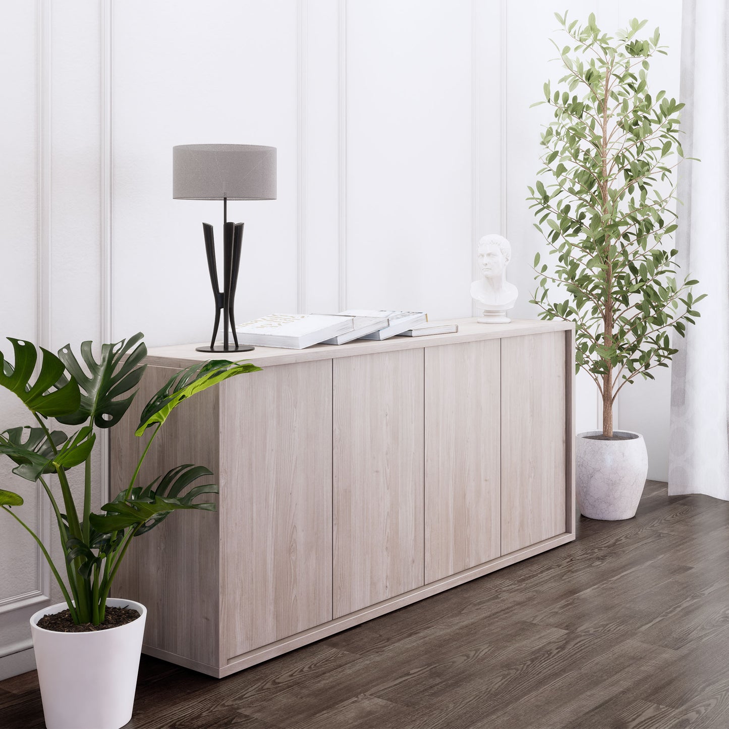 NOVA Sideboard | 2 OH, 1615 x 750 mm, Nordeiche grau