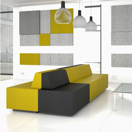 JAZZ seating group | 2400 x 1200 mm, wool cover VELITO - mustard / brown