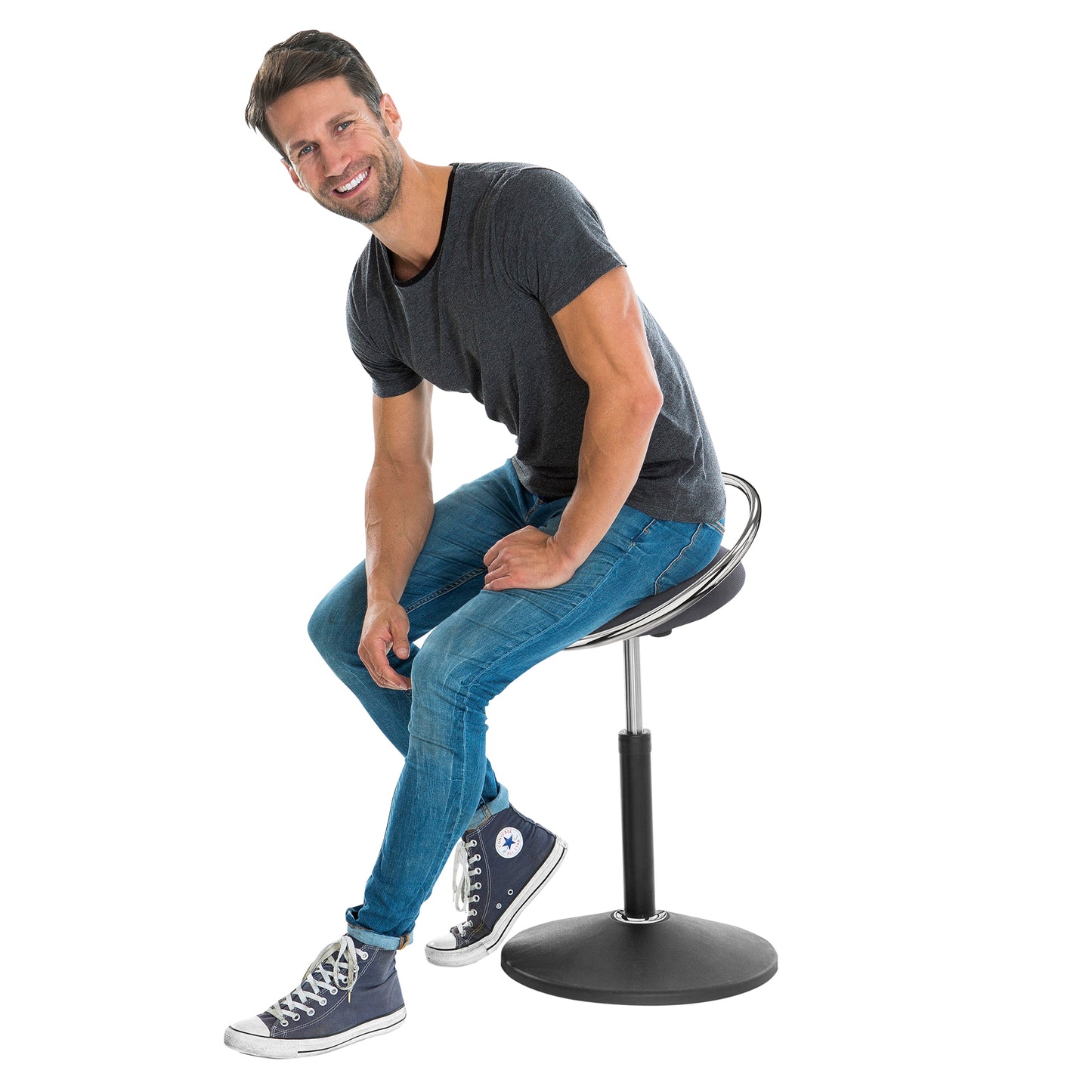 ROVO - SOLO sitting & standing stool | Ergo Balance technology, Ø 380 mm, seat height 540 - 690 mm