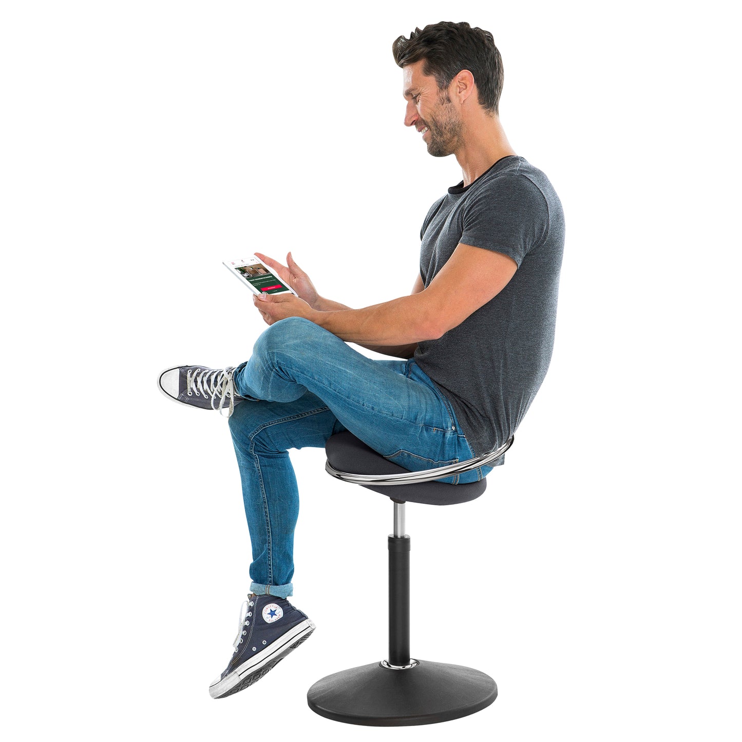 ROVO - SOLO sitting & standing stool | Ergo Balance technology, Ø 380 mm, seat height 540 - 690 mm