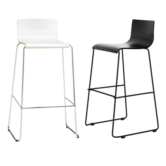 MOON WOOD bar stool | Sled frame | MDF seat shell | Metal frame | Stackable