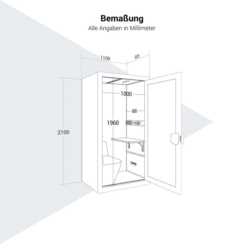 Soundbox calma | Cabina telefonica raschiata, per 1 persona