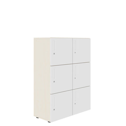 NOVA Spind | 800 x 1092 - 1444 mm (6 - 8 lockers), maple / white