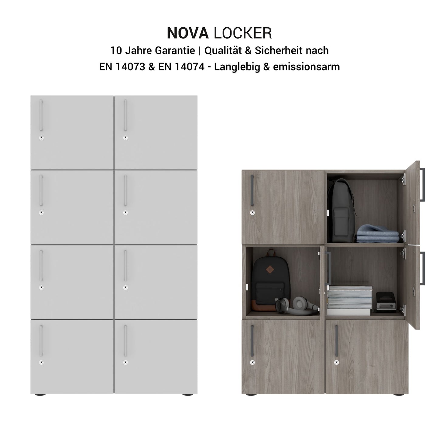 NOVA Broche | 800 x 1092 - 1444 mm (6 - 8 casiers), érable / blanc